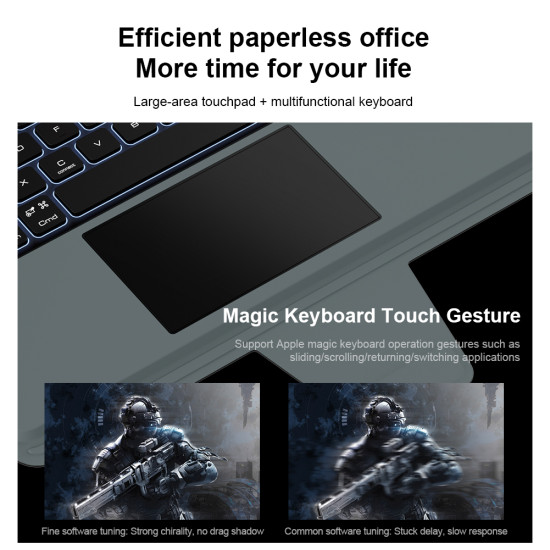 iPad Air 13 2024/Pro 12.9 2020/2021/2022 Магнитен калъф с клавиатураи тъчпад iPad Air 13 2024/Pro 12.9 2020/2021/2022 Магнитен калъф с клавиатураи тъчпад