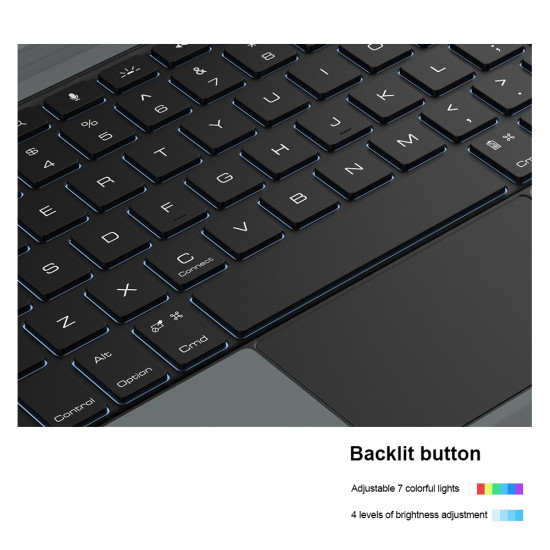 iPad Air 13 2024/Pro 12.9 2020/2021/2022 Магнитен калъф с клавиатураи тъчпад iPad Air 13 2024/Pro 12.9 2020/2021/2022 Магнитен калъф с клавиатураи тъчпад