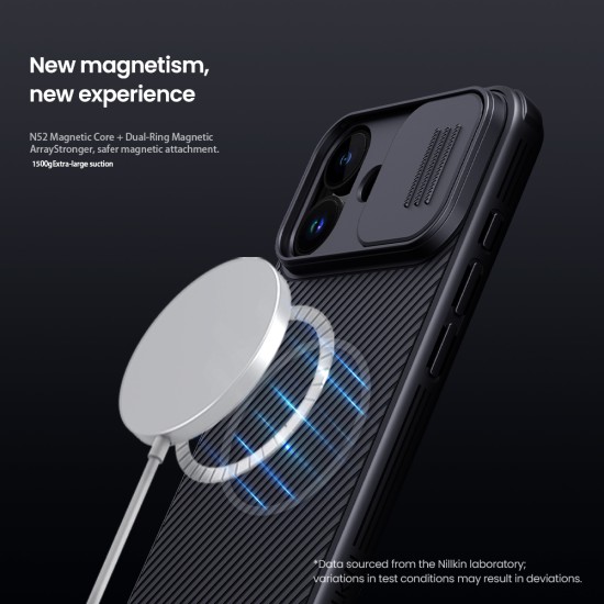 iPhone 17 магнитен твърд гръб със защита на камерата черен