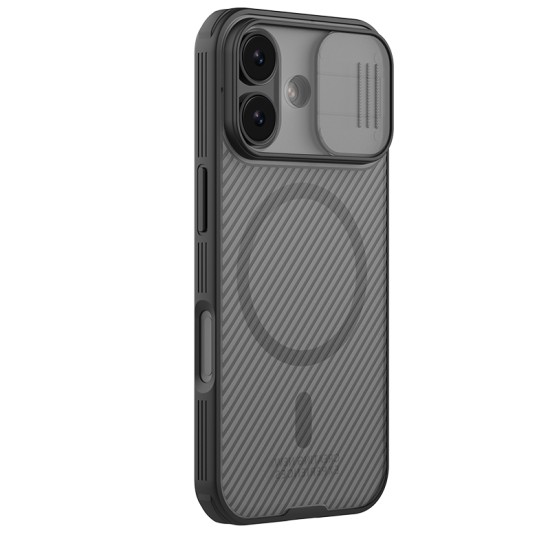 iPhone 17 магнитен твърд гръб със защита на камерата прозрачно черен