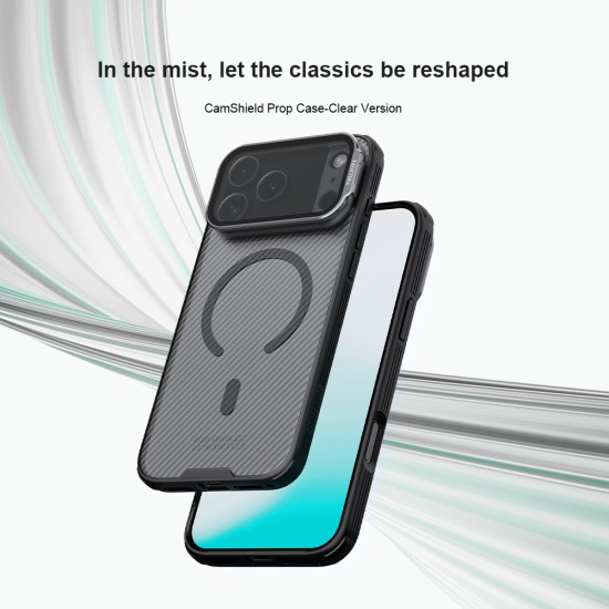 iPhone 17 Pro CamShield Prop магнитен калъф твърд гръб със защита на камерата прозрачно черен
