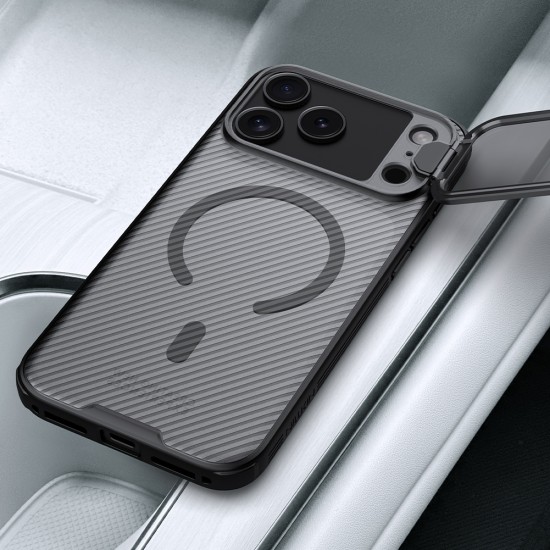 iPhone 17 Pro CamShield Prop магнитен калъф твърд гръб със защита на камерата прозрачно черен