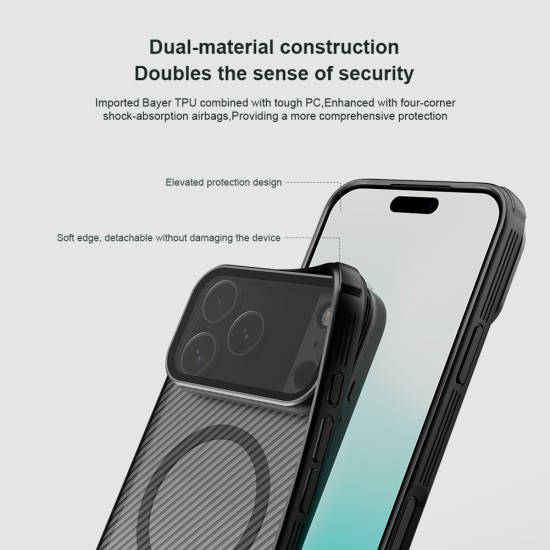 iPhone 17 Pro CamShield Prop магнитен калъф твърд гръб със защита на камерата прозрачно черен