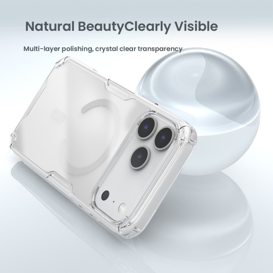 Apple iPhone 17 Pro магнитен Nature TPU Pro силиконов калъф прозрачен