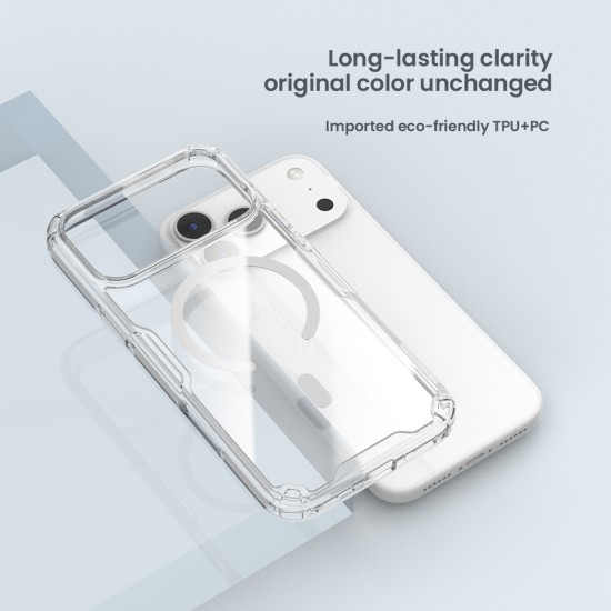Apple iPhone 17 Pro магнитен Nature TPU Pro силиконов калъф прозрачен