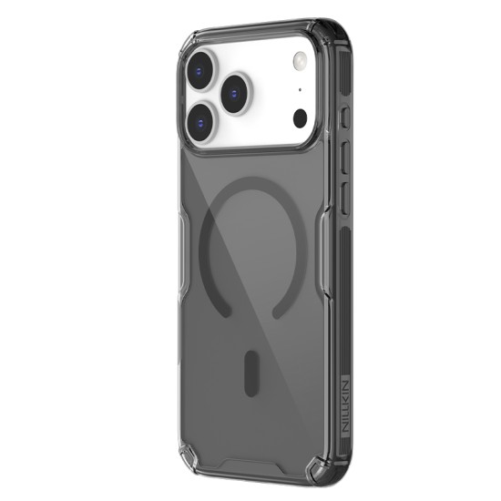 Apple iPhone 17 Pro Max магнитен Nature TPU Pro силиконов калъф прозрачно черен