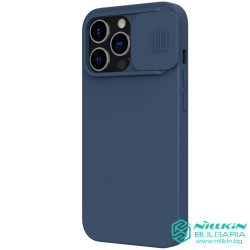 iPhone 13 PRO силиконов калъф със защита на камерата син