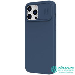 iPhone 13 PRO MAX силиконов калъф със защита на камерата син