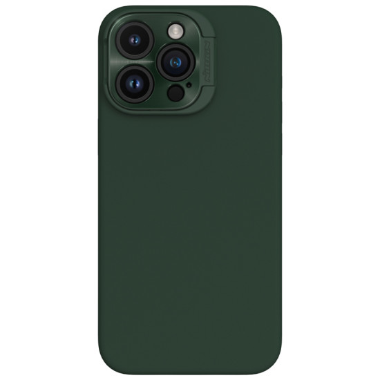 Apple iPhone 16 Pro Max магнитен силиконов калъф LensWing със защита на камерата зелен
