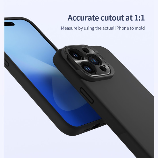 Apple iPhone 15 Pro магнитен силиконов калъф LensWing със защита на камерата черен Apple iPhone 15 Pro магнитен силиконов калъф LensWing със защита на камерата черен