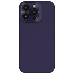 Apple iPhone 16 Pro Max магнитен силиконов калъф LensWing със защита на тъмно лилав