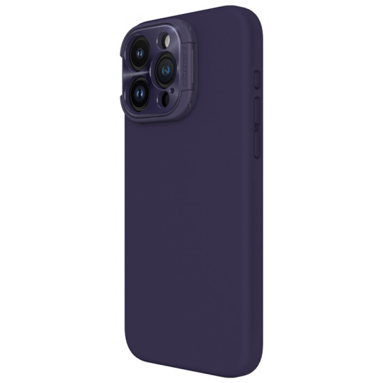 Apple iPhone 16 Pro Max магнитен силиконов калъф LensWing със защита на тъмно лилав Apple iPhone 16 Pro Max магнитен силиконов калъф LensWing със защита на тъмно лилав