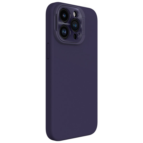 Apple iPhone 16 Pro Max магнитен силиконов калъф LensWing със защита на тъмно лилав Apple iPhone 16 Pro Max магнитен силиконов калъф LensWing със защита на тъмно лилав