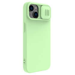 iPhone 14 силиконов калъф със защита на камерата зелен