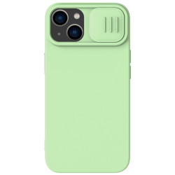 iPhone 14 силиконов калъф със защита на камерата зелен