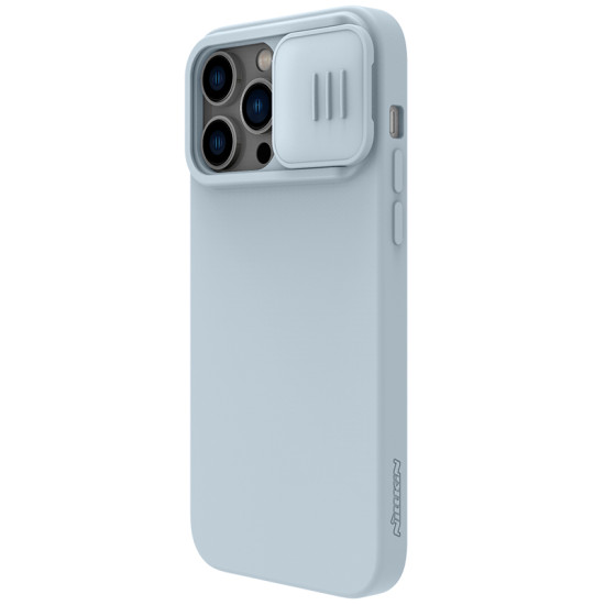 iPhone 14 силиконов магнитен калъф със защита на камерата сив