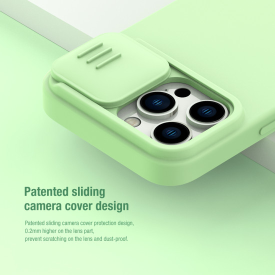 iPhone 14 Pro силиконов магнитен калъф със защита на камерата син
