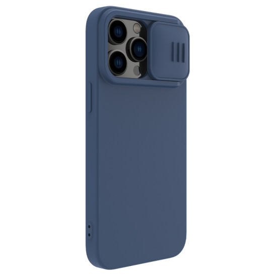 iPhone 14 Pro силиконов калъф със защита на камерата син iPhone 14 Pro силиконов калъф със защита на камерата син