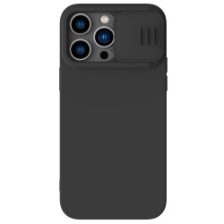 iPhone 14 Pro силиконов калъф със защита на камерата черен