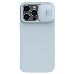 iPhone 14 Pro MAX силиконов магнитен калъф със защита на камерата сив
