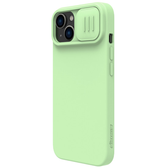 iPhone 15 силиконов калъф със защита на камерата зелен iPhone 15 силиконов калъф със защита на камерата зелен