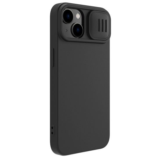 iPhone 15 Plus магнитен силиконов калъф със защита на камерата черен