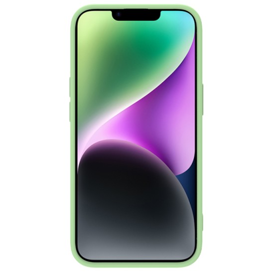 iPhone 15 Plus магнитен силиконов калъф със защита на камерата зелен
