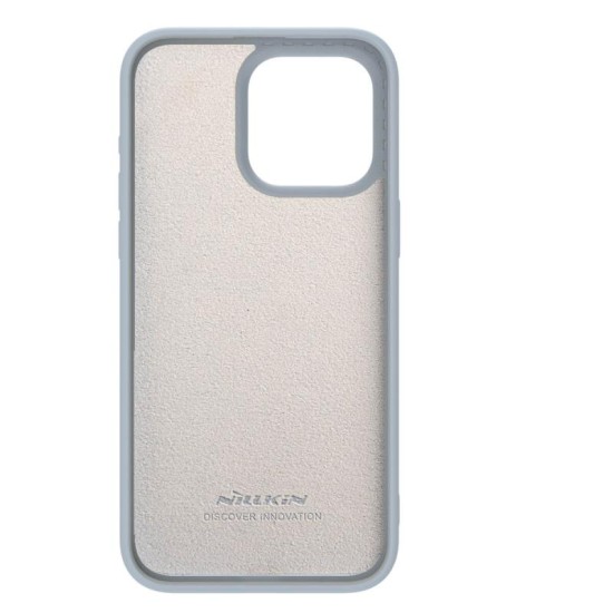 iPhone 15 Pro Max силиконов магнитен калъф със защита на камерата сив
