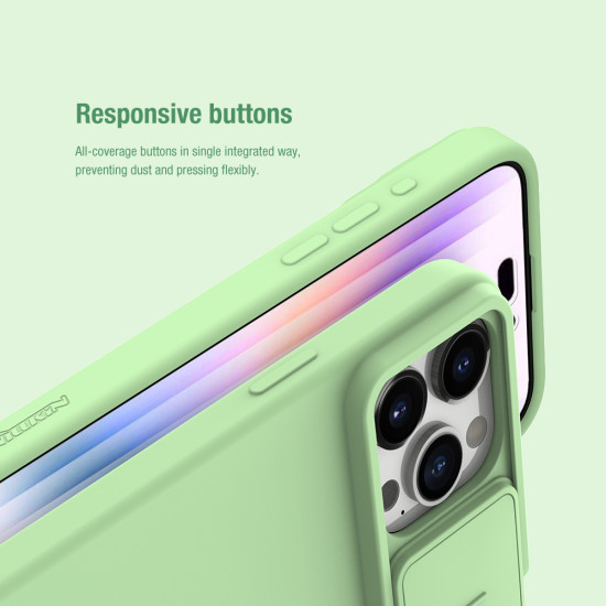 iPhone 15 Pro силиконов магнитен калъф със защита на камерата зелен