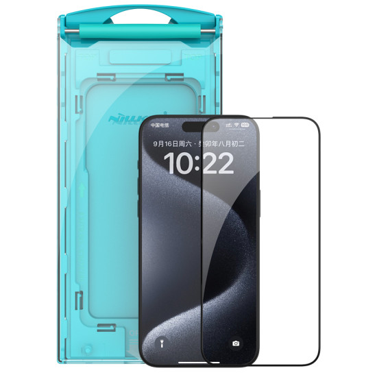 iPhone 15 Pro EZ SET Темперирано стъкло Nillkin - 3бр. iPhone 15 Pro EZ SET Темперирано стъкло Nillkin - 3бр.