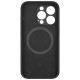 Apple iPhone 15 Pro магнитен силиконов калъф LensWing със защита на камерата черен Apple iPhone 15 Pro магнитен силиконов калъф LensWing със защита на камерата черен