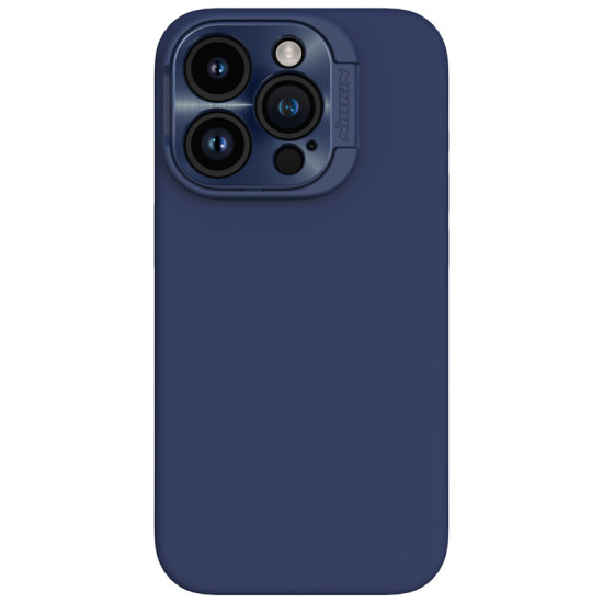 Apple iPhone 16 Pro магнитен силиконов калъф LensWing Prop със защита на камерата син