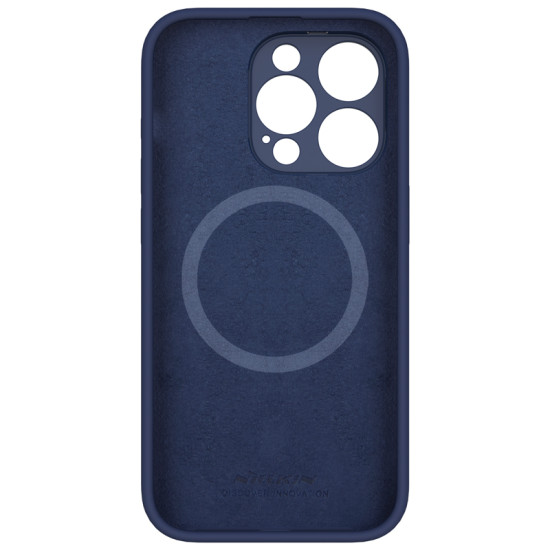Apple iPhone 15 Pro магнитен силиконов калъф LensWing със защита на камерата син Apple iPhone 15 Pro магнитен силиконов калъф LensWing със защита на камерата син