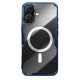 Apple iPhone 16 Plus магнитен Nature TPU Pro силиконов калъф прозрачен + синя рамка