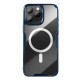 Apple iPhone 16 Pro магнитен Nature TPU Pro силиконов калъф прозрачен + синя рамка