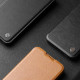 Apple iPhone 16 Pro Max QIN Prop кожен флип калъф черен
