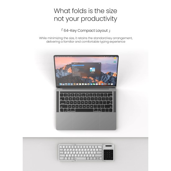 Bluetooth сгъваема клавиатура с тъчпад Nillkin Cube Pocket Grey