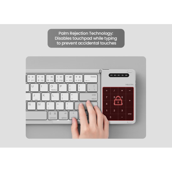 Bluetooth сгъваема клавиатура с тъчпад Nillkin Cube Pocket Grey