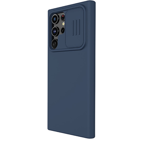 Samsung S22 Ultra силиконов калъф със защита на камерата син Samsung S22 Ultra силиконов калъф със защита на камерата син