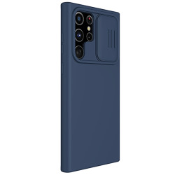 Samsung S22 Ultra силиконов калъф със защита на камерата син