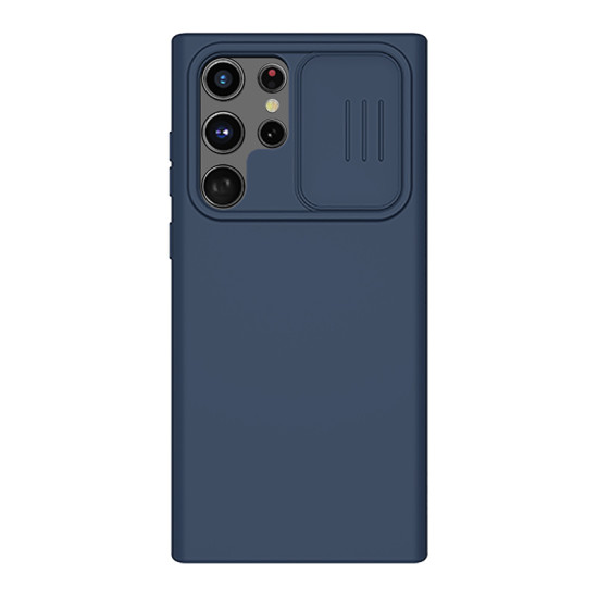 Samsung S22 Ultra силиконов калъф със защита на камерата син Samsung S22 Ultra силиконов калъф със защита на камерата син