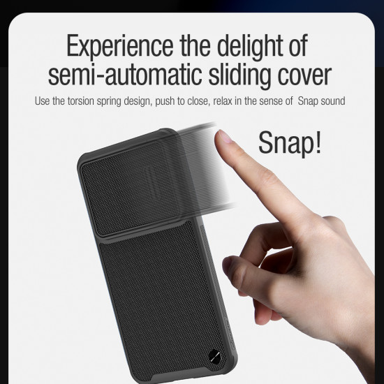 Samsung S23 Plus текстуриран калъф със защита на камерата Nillkin черен
