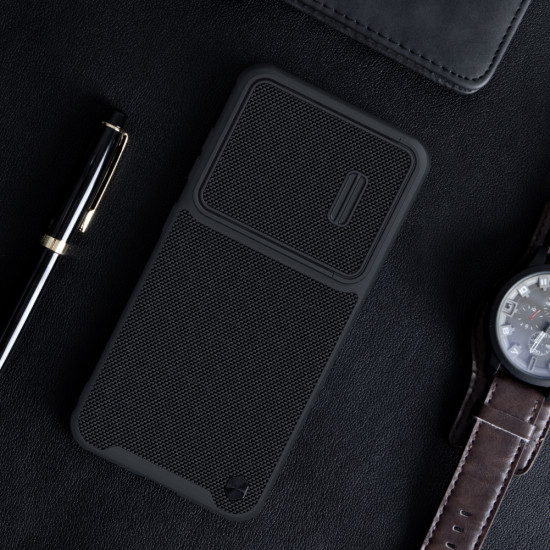 Samsung S23 текстуриран калъф със защита на камерата Nillkin черен Samsung S23 текстуриран калъф със защита на камерата Nillkin черен