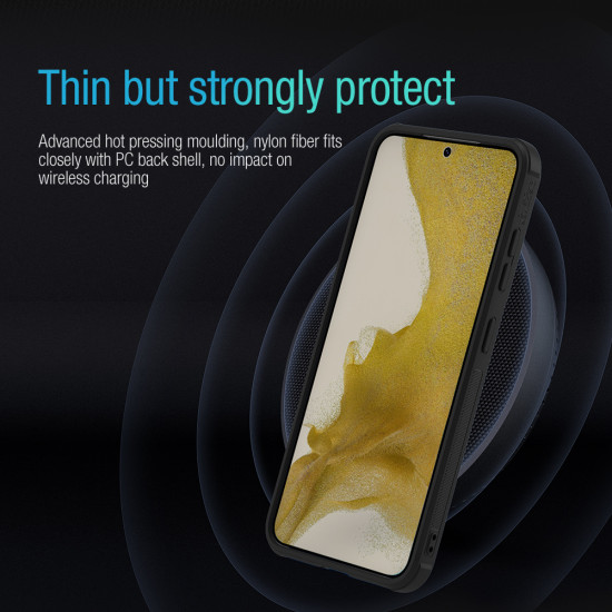 Samsung S23 текстуриран калъф със защита на камерата Nillkin черен Samsung S23 текстуриран калъф със защита на камерата Nillkin черен