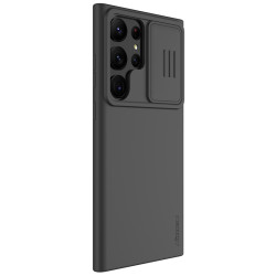 Samsung S23 Ultra силиконов калъф със защита на камерата черен
