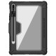 Samsung Tab S8/S8 5G брониран калъф с капак и защита на камерата черен