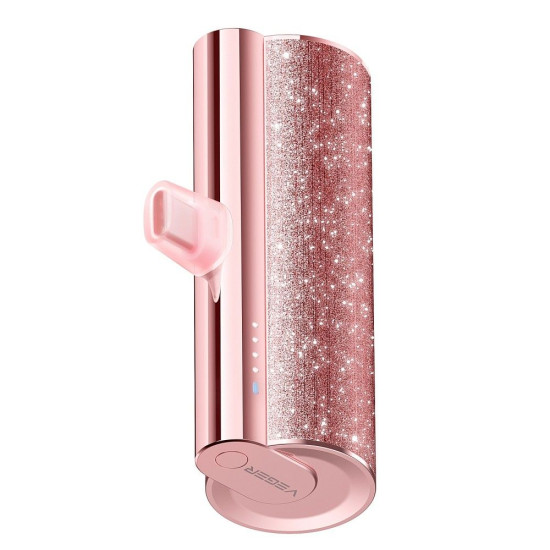 Външна батерия VEGER 5000 mAh с вграден конектор Lightning PD QC3.0 2,4A 12W PlugOn (W0573P) розова