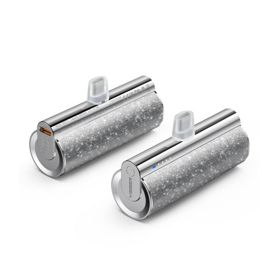 Външна батерия VEGER 5000 mAh с вграден конектор Lightning PD QC3.0 2,4A 12W PlugOn (W0573P) silver Външна батерия VEGER 5000 mAh с вграден конектор Lightning PD QC3.0 2,4A 12W PlugOn (W0573P) silver