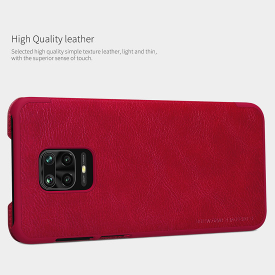 Redmi Note 9S / 9Pro луксозен кожен калъф QIN Nillkin червен