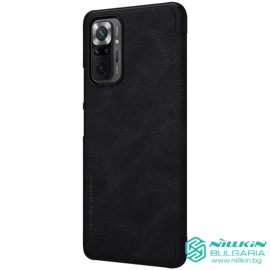 Redmi Note 10 Pro луксозен кожен калъф QIN Nillkin черен